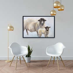 Encadré 24 x 36 - Mouton et son bébé