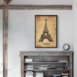 Framed 24 x 36 - Eiffel tower illustration