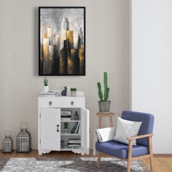 Framed 24 x 36 - Abstract skyline