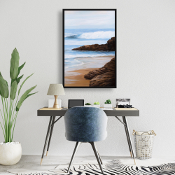 Framed 24 x 36 - Rocks and seaside