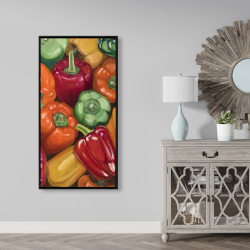 Framed 24 x 48 - Colorful peppers