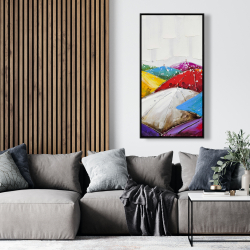 Framed 24 x 48 - Colorful umbrellas