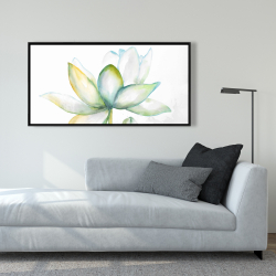 Framed 24 x 48 - Abstract lotus flower