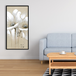 Encadré 24 x 48 - Fleurs sauvages blanches et abstraites