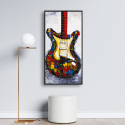 Framed 24 x 48 - Colorful guitar