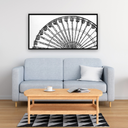 Framed 24 x 48 - Monochrome ferris wheel