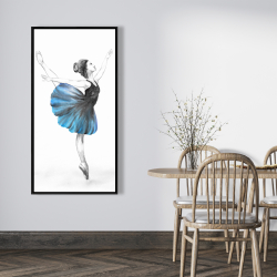 Framed 24 x 48 - Small blue ballerina
