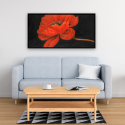 Framed 24 x 48 - Red petal flower