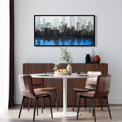 Framed 24 x 48 - View of a blue city
