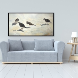 Framed 24 x 48 - Sandpiper birds