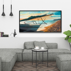 Framed 24 x 48 - Peaceful seaside