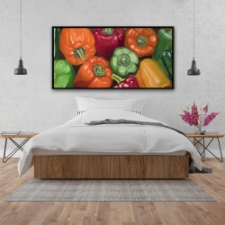 Framed 24 x 48 - Colorful peppers