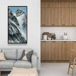 Framed 24 x 48 - Mountains of lhotse wall on nepal side