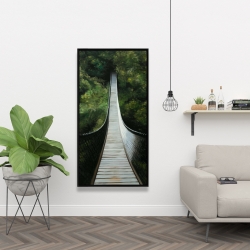 Framed 24 x 48 - Suspended bridge in the forest