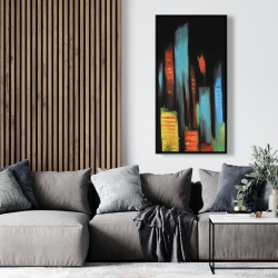 Framed 24 x 48 - Abstract tall buildings