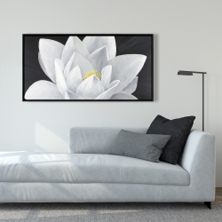 Framed 24 x 48 - Overhead view of a lotus flower