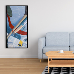 Framed 24 x 48 - Hockey sticks on ice