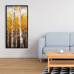 Framed 24 x 48 - Birches by sunny day