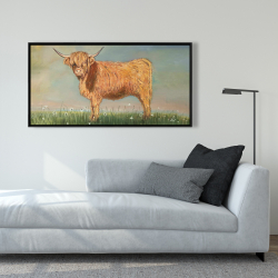 Encadré 24 x 48 - Daisy la vache highland