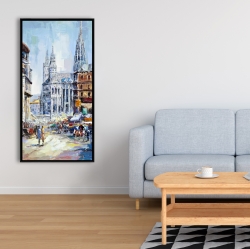 Framed 24 x 48 - Busy street by a sunny day