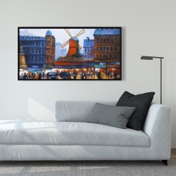 Framed 24 x 48 - Street scene to moulin rouge