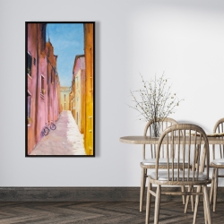 Framed 24 x 48 - Colorful houses in the streets of collioure