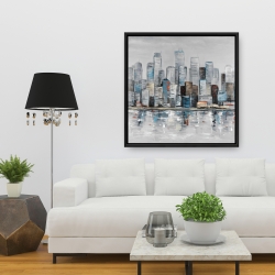 Framed 36 x 36 - Abstract urban skyline
