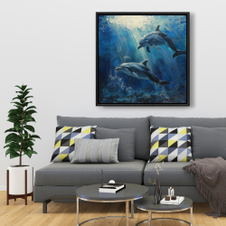 Framed 36 x 36 - Dolphins