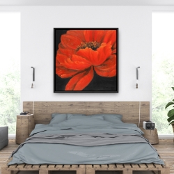 Framed 36 x 36 - Red petal flower