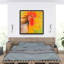 Framed 36 x 36 - Colorful rooster