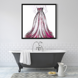 Encadré 36 x 36 -  robe de princesse rose