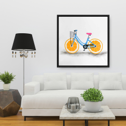 Framed 36 x 36 - Orange wheel bike