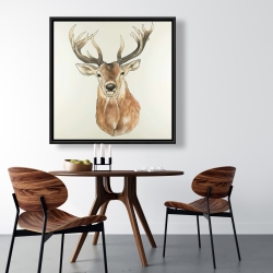Framed 36 x 36 - Front deer portrait