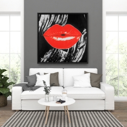 Framed 36 x 36 - Pouty glossy lips