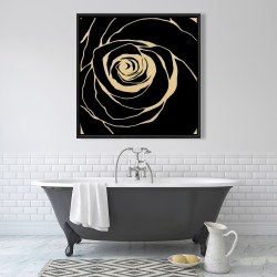 Framed 36 x 36 - Black rose