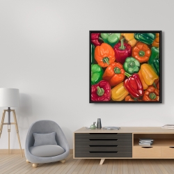 Framed 36 x 36 - Colorful peppers