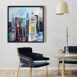 Framed 36 x 36 - Colorful cityscape of manhattan