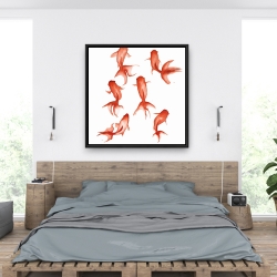 Framed 36 x 36 - Small red fishes