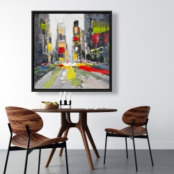 Framed 36 x 36 - Abstract texturized cityscape