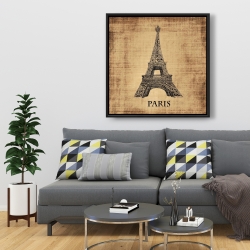 Framed 36 x 36 - Eiffel tower illustration