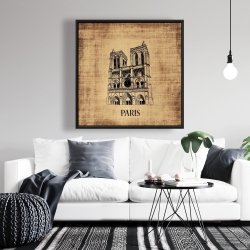 Framed 36 x 36 - Notre-dame de paris illustration