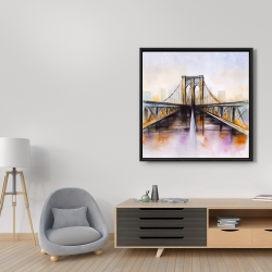 Framed 36 x 36 - Colorful brooklyn bridge