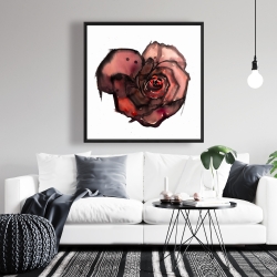 Framed 36 x 36 - Dark rose