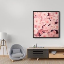 Framed 36 x 36 - Pink flower field