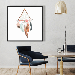 Framed 36 x 36 - Triangular dream catcher