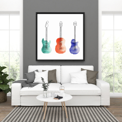 Framed 36 x 36 - Three guitars