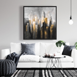 Framed 36 x 36 - Abstract skyline