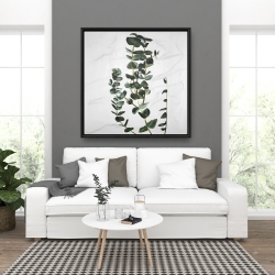 Framed 36 x 36 - Eucalyptus stems