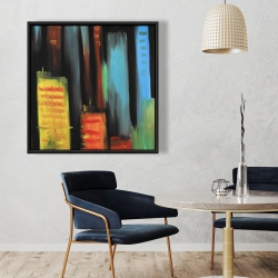 Framed 36 x 36 - Abstract tall buildings