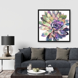 Framed 36 x 36 - Multicolored succulent 